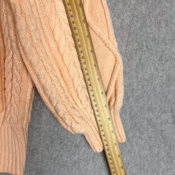 For Love & Lemons Peach Cable Knit Balloon Sleeves Oversized Cardigan Size Small - Picture 6 of 10